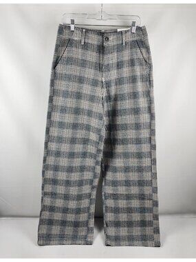 American Eagle Pants Womens 8 Multi Plaid High Rise Baggy Wide Leg NWT